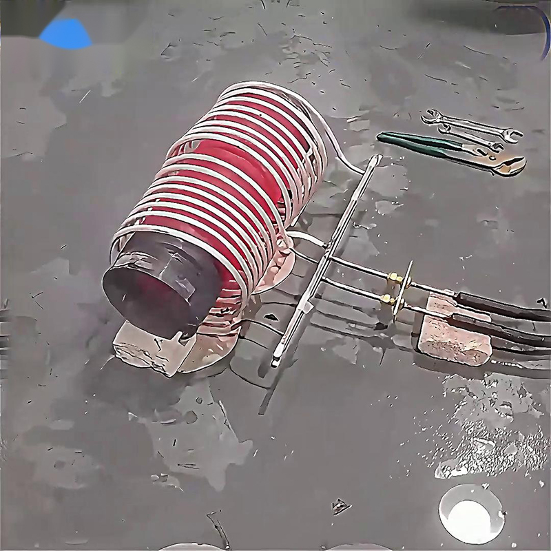 中频午夜影院污视频加热设备对直径180mm、长度300mm的钢管进行加热测试